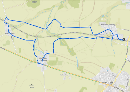 Pommritz-Waditz-Steindörfel-Pommritz - 9 km - 70 m