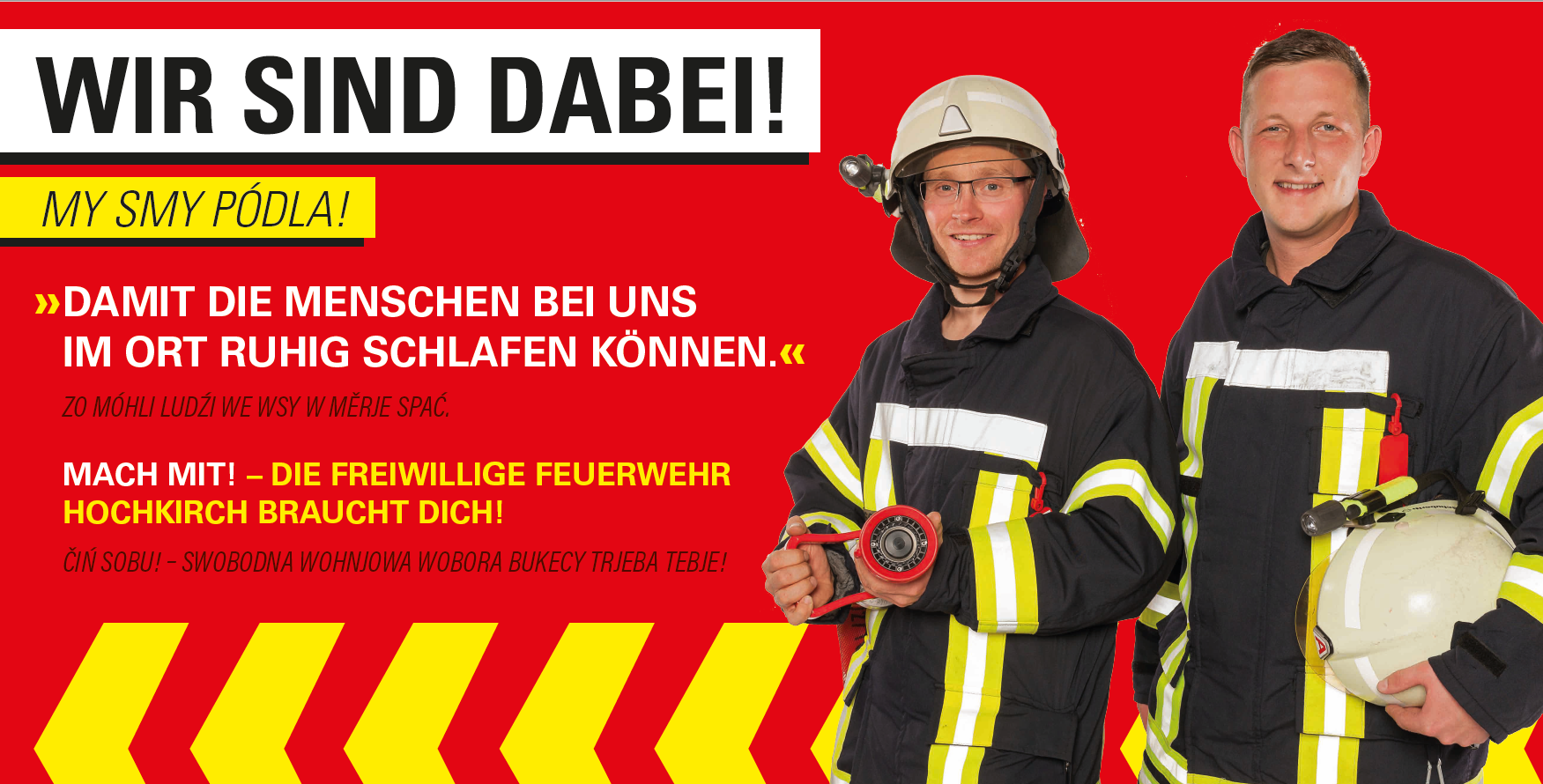 Banner "Wir sind Dabei!" Freiwillige Feuerwehr Hochkirch