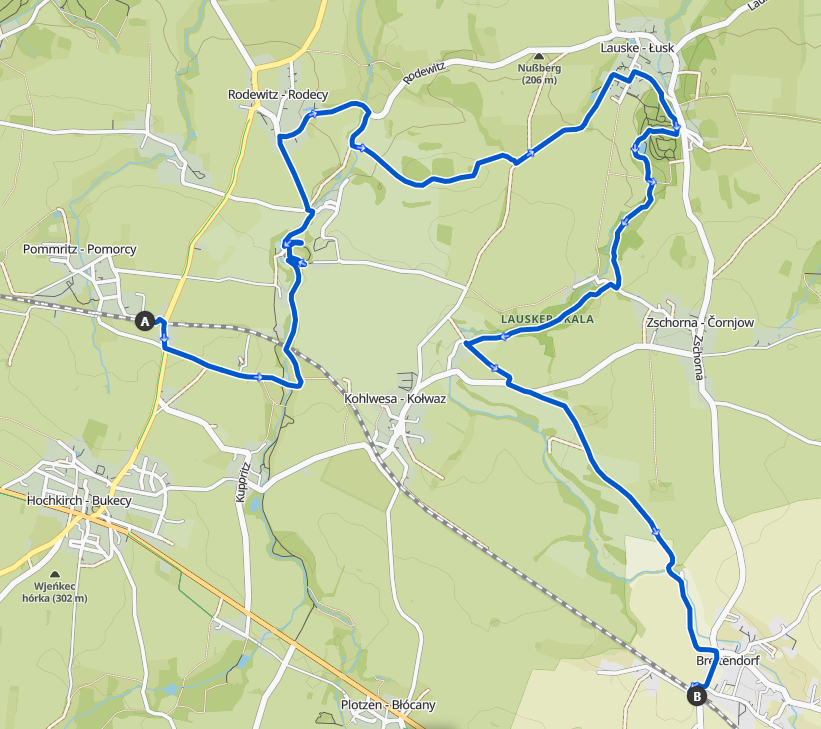 Wanderkarte - Tour 5: Drei Schanzen - Breitendorf - 12 km - 130 m↑